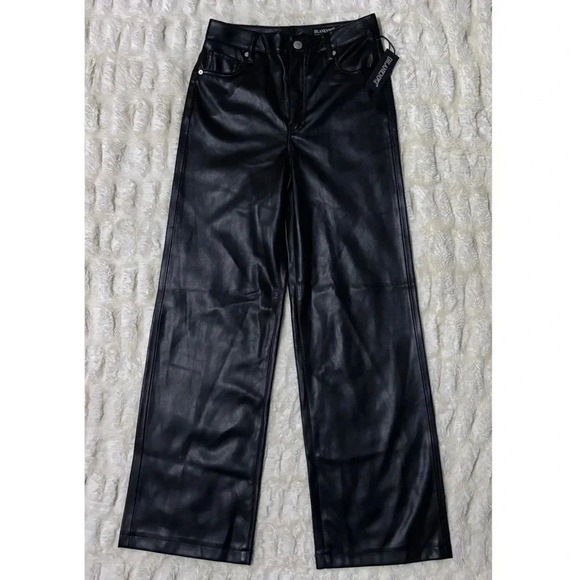 NWT BLANKNYC Women’s Franklin Leather High Rise Wide Leg Pants - Picture 2 of 13